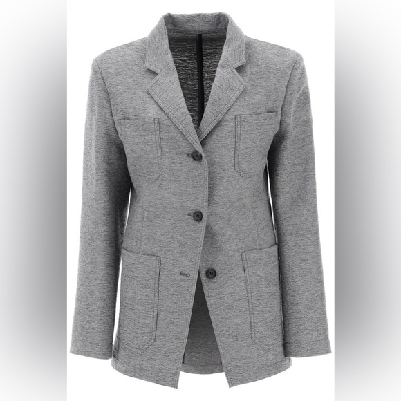 TOTEME  Fitted Wool Blend Blazer Minimalist Grey Melange Size 40 NWT - Picture 1 of 16
